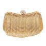Wholesale golden shiny elegant rhinestone purse tassel evening bags women's clutch bags handbag for ladies