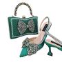 2024 Lady Party shoes bag set Beautiful italian shoes bag design High Quality Luxury pu shoes to match bag