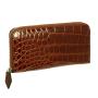 Fashion women hand purse luxury crocodile embossed pattern pu leather rfid blocking wallet purse bag for travel