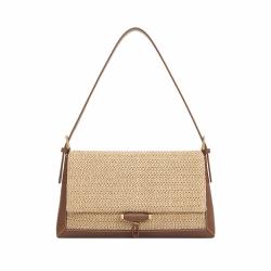Wholesale Factory Custom Messenger Ladies Bag Fashionable Straw And Pu Sliding Bag Shoulder Had Bags For Women