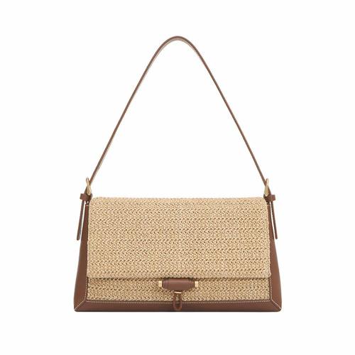 Wholesale Factory Custom Messenger Ladies Bag Fashionable Straw And Pu Sliding Bag Shoulder Had Bags For Women