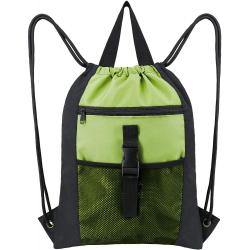 Drawstring Backpack Bag Gym Bag for Teens Boys Girls Large Sports Heavy Duty String Bag Backpack with Zipper Mesh Pockets