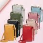 New Fashion Ladies Single Shoulder Crossbody Bag Pu Zipper Litchi Print Mobile Phone Bag Korean Multi-functional Mini Bag