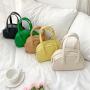 New Candy Color Single Shoulder Crossbody Bag Small and Medium Half Round Dumpling Bag Shaped Handheld Saddle Bag