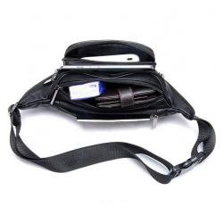 Top Quality Outdoor Sport Men Leather Crossbody Shoulder Waist Bag Pack Belt Bag