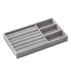 HR738 Flocking Jewelry Box Desktop Bedroom Storage Earrings Jewelry Box Jewelry Ring Box Small Household Large Velvet Plate