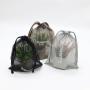 Custom Logo Printed Gray Black Brown Nylon Mesh Drawstring Bag Cosmetic Pouch Soap Packaging Saver Mesh Gift Bag