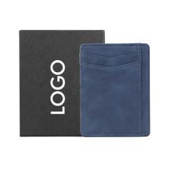 Factory custom leather id card holder wallet slim men card wallet rfid pu credit card holder