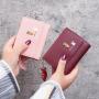 Custom Logo Women PU Leather Short Small Wallet New Fashion Portable Solid Color Simple Ladies Wallets Coin Purse Card Bag