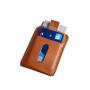 Slim genuine leather card holder front pocket pull tab card holder RFID feature
