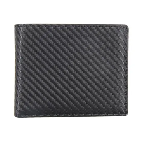 Hot sell men wallets leather smart real carbon fiber wallet rfid blocking bifold wallet for men