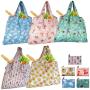 Factory Direct Supply Reusable Expandable Grocery Bags Printed Heavy Duty Foldable Shopping Tote Bags