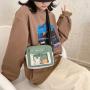 2021 Stylish PVC Clear Window Ita Bag Small Shoulder Bag Canvas Ita Bag