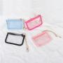 Keymay RTS Fast Shipping 10 Colors Personalized Chenille Patches PVC Clear Coin Pouch Keychain Wallet Women Mini Coin Purse