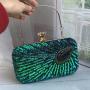 Cross-border New Evening Bags Hard Shell Peacock Clutch Bag Wholesale Jewelry Cosmetic Bag