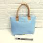 Gelory New Fashion PU Leather Woven Fancy Young Lady Tote Bag Handbag
