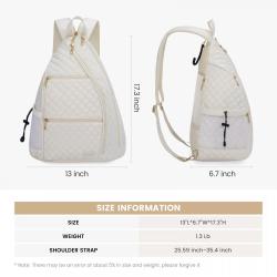 Sucipi Pickleball Bag for Women Pickleball Backpack Quilted Crossbody Sling Bagpack Tennis Back pack Pickle Ball Paddle Bag