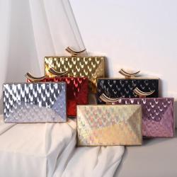 New Evening Bag Ox Horn Metal Shining PU Printed Women's Handheld Bag Chain Strap Crossbody Party Evening Clutch bag