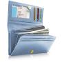 Women's long zip wallet Slim Real Leather Credit Card Holder Clutch Wallets for Women