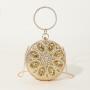 Fashion Round Handbags good quality rhinestone bag lady chain shoulder bag purse gold flower evening clutch bags handbag