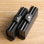 Double Automatic Popup Aluminum Alloy Case Wallet Credit Card Holder Business Microfiber Leather Wallet For Men wholesale