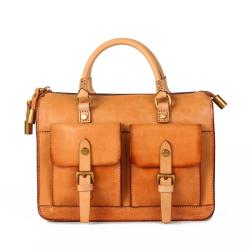 2024 Customized Unisex High Quality Vegetable Tanned Genuine Leather Bag Handbag