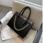 Fashion Large Capacity Women's Bag Fashion Contrast Color Versatile Chain Handbags Ladies Crocodile Pu One Shoulder Tote Bag