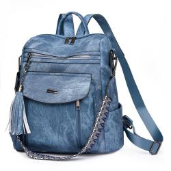 Women Backpack Purse Vegan Leather Handbags Multi-function Large Fashion Designer Travel Bag Ladies Shoulder Bags With Tassel