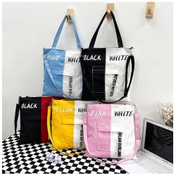 Hot Sale 2024 New Large Capacity Multi Color Girl Student One Shoulder Messenger Canvas Bag