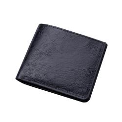 OEW026 Men PU Leather Wallets Organizer Card Holders Casual Fashion Short Coin Purse Money Pocket Bags Black