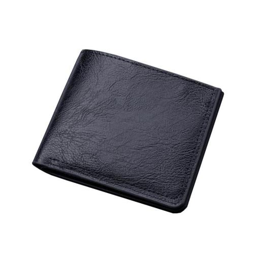 OEW026 Men PU Leather Wallets Organizer Card Holders Casual Fashion Short Coin Purse Money Pocket Bags Black