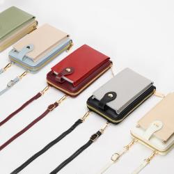 2024 Custom Square Vegan Leather PVC PU Short Women Coin Purse Cards Zipper Wallet Pouch Mini Crossbody Shoulder Passport Bag carteras para mujer