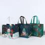 KBW641 Hot Selling Gift Packaging Bags Large Capacity Portable Folding Christmas Handbags Hot Gold Lamination Non-woven Bags