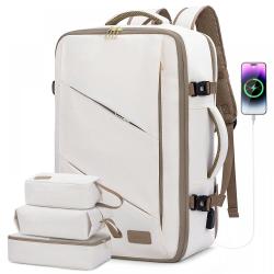 Carry on Luggage Travel Backpack Large 40L Personal Item Suitcase Travel Bag for Men Women Flight Approved with 3 Packing Cubes
