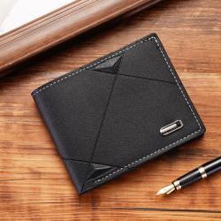 Men's Casual Soft Wallet New Young Multi-Card Three-Fold Horizontal Waterproof Open Closure Type