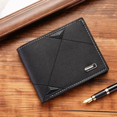 Men's Casual Soft Wallet New Young Multi-Card Three-Fold Horizontal Waterproof Open Closure Type