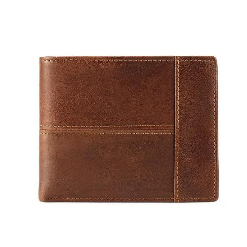 High Quality Short Leather Wallets For Men Trifold Wallet Credit Card Slots Holder Bag Cash Clip Genuine Leather Wallets For man