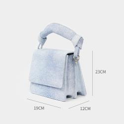 2024 Wholesale Custom Nice Quality Hand Make Denim And Pu Fashion Women Handbags