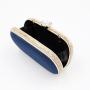 Fashionable polyester silk handbag elegant dinner bag single shoulder blue clutch evening bags manufacturer