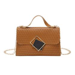 Pu Cover Chains Single Shoulder Crossbody Bag Flower Printing Handbags for Women Pure Color Fashion Bag