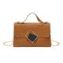 Pu Cover Chains Single Shoulder Crossbody Bag Flower Printing Handbags for Women Pure Color Fashion Bag