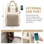 LOVEVOOK Custom High Quality Multi-function Canvas University Student School Bags Women Laptop Backpack With USB Charging Port