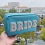 Factory Hot Small Cosmetic Bag Nylon Pearl Towel Embroidery Letter Travel Cosmetic Pouch Makeup Tote Bag For Purse Daily