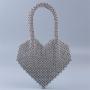 Custom black Heart Beaded acrylic resin bag 2024  Private Label Handmade Women's Dinner Handbag Low MOQ Custom Luxury Pearl Bag