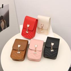 Mobile phone bag wholesale 2024 female ladies pearl mini shoulder bag diamond lattice small crossbody bag