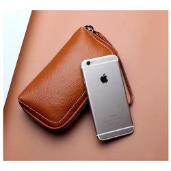 Carteras De Mujer Marca Mano Bolsos Y Carteras Genuine Leather Wristlet Clutch Wallet Phone Case For Women 2022 Ladies Purses