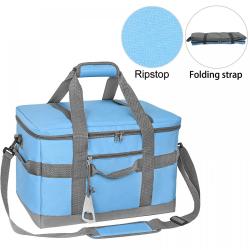 Square Soft Shoulder Picnic Portable Aluminum Foldable Thermos Insulation Lunch Box Cooler Bag
