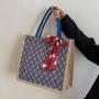 Carrying Large Capacity Canvas Tote Bag Women'S New Student Class Shoulder Bag Fashion  Mommy Bag