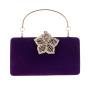 Wholesale five leaf flower decoration velvet evening bag wedding party bags women chains shoulder bag for young ladies
