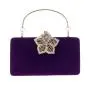 Wholesale five leaf flower decoration velvet evening bag wedding party bags women chains shoulder bag for young ladies